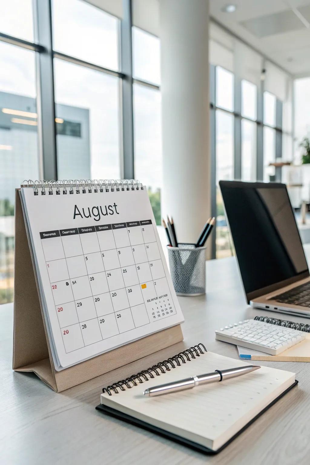 Personalize your calendar by adding editable text fields for custom notes.
