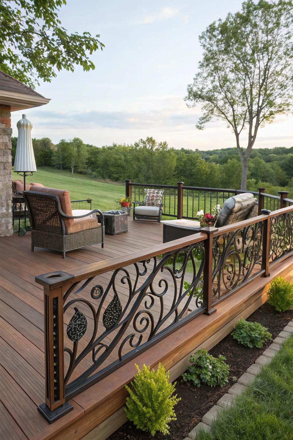 Artistic railings contribute character and flair to your deck.