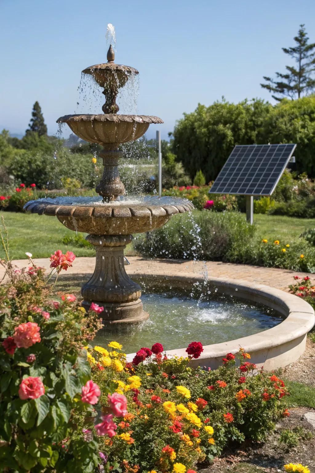 Capture solar energy through a sustainable cascade that complements your garden.