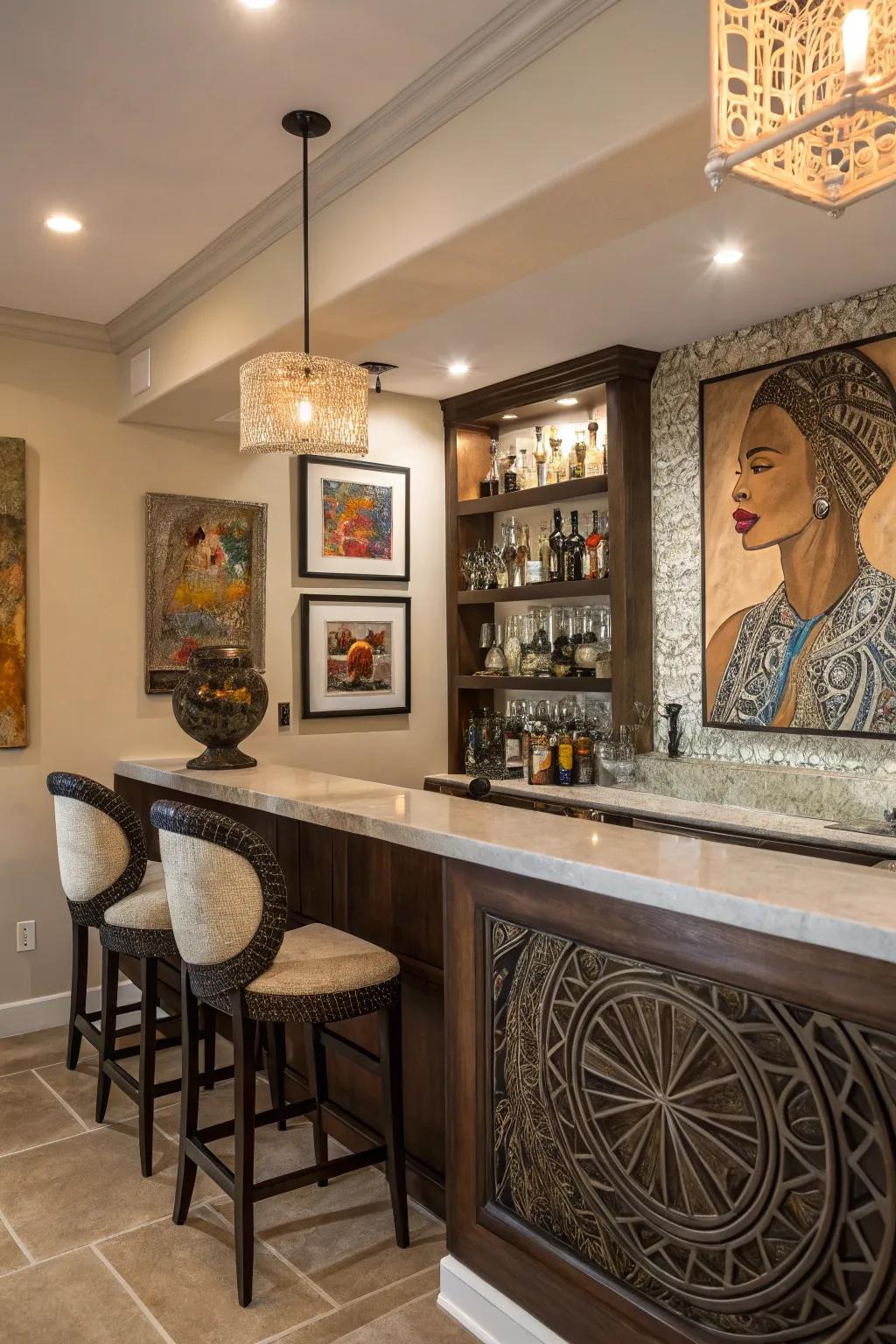 Artistic details add personality and charm to your bar.