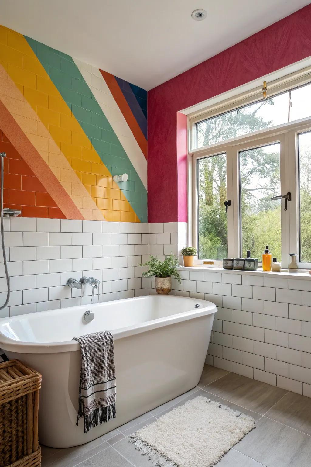 Feature walls inject personality and make your bathtub space pop.