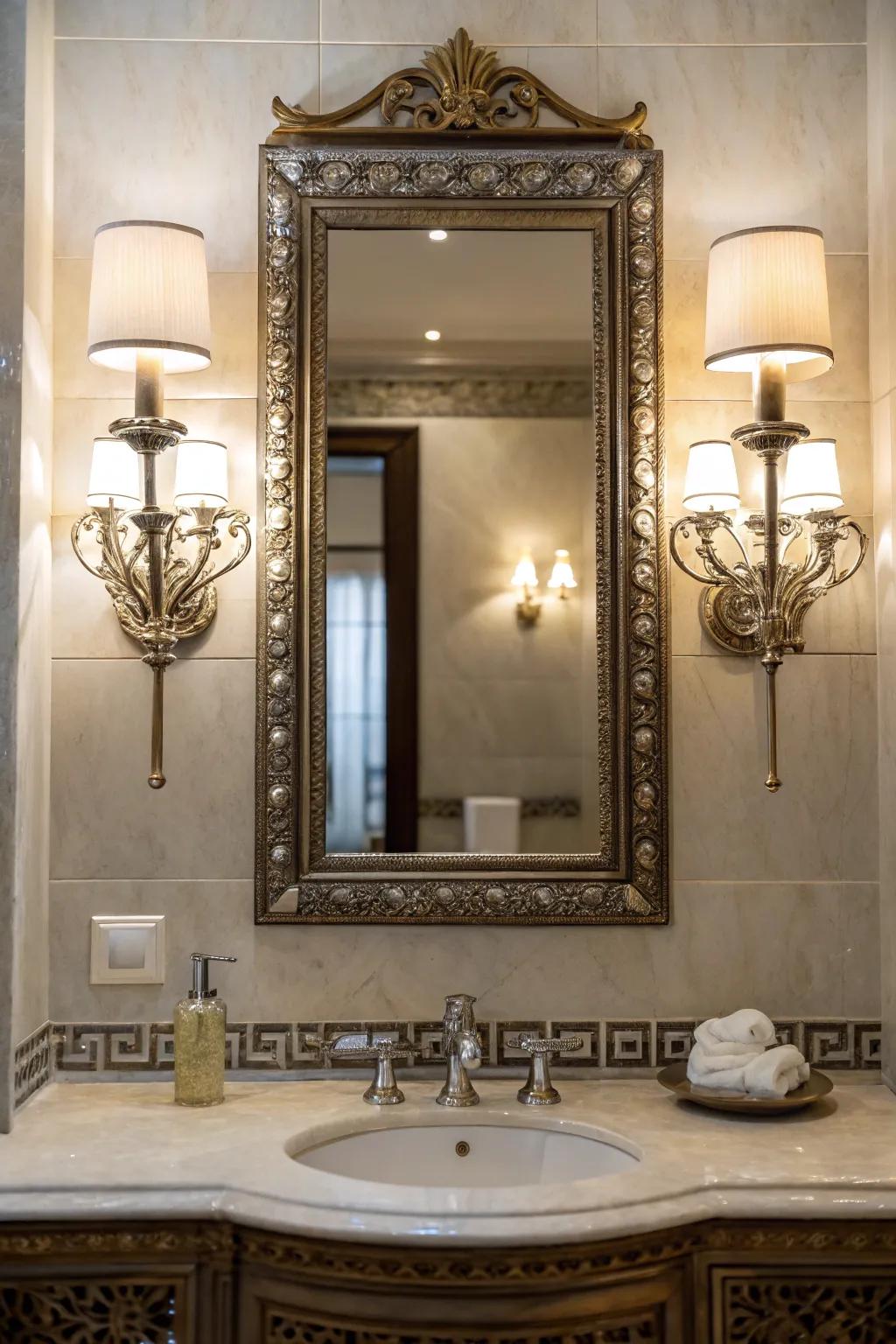 Sconces deliver symmetry and style.