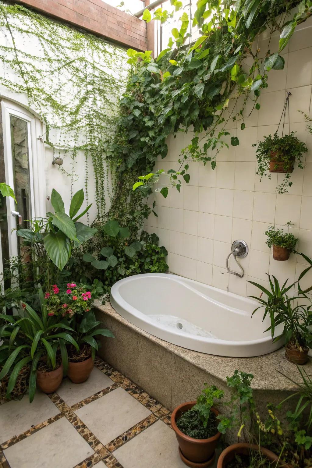 Verdancy fills your bathroom with natural serenity.