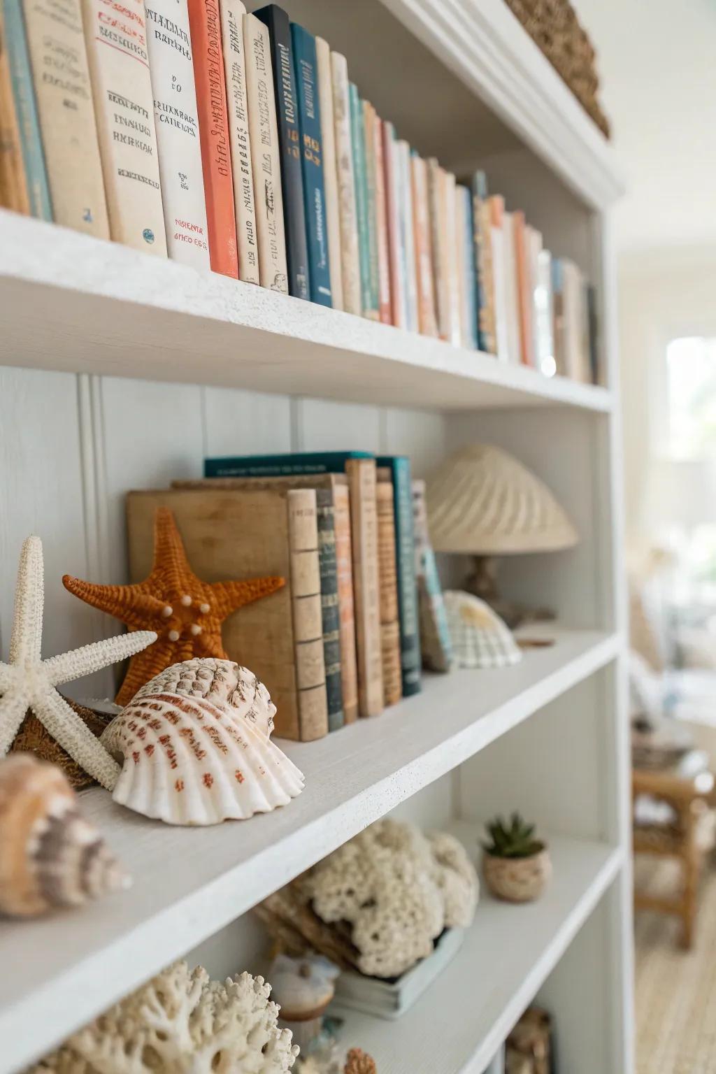 Alter your bookcase using a relaxed beach vibe.