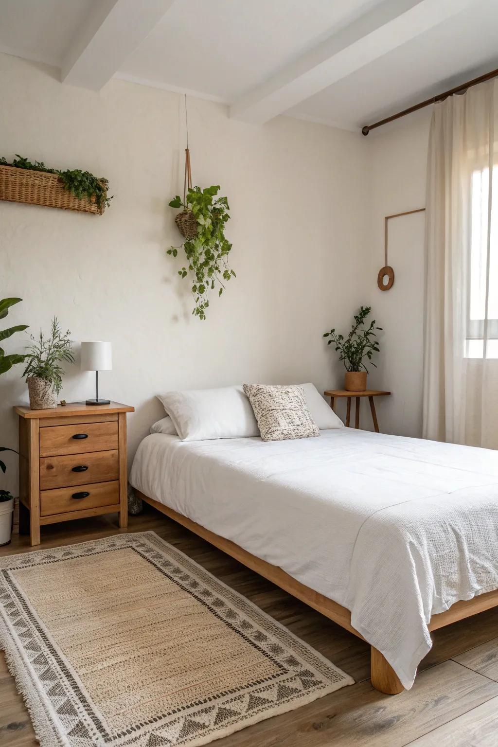 Minimalist decor creates a peaceful and orderly environment.