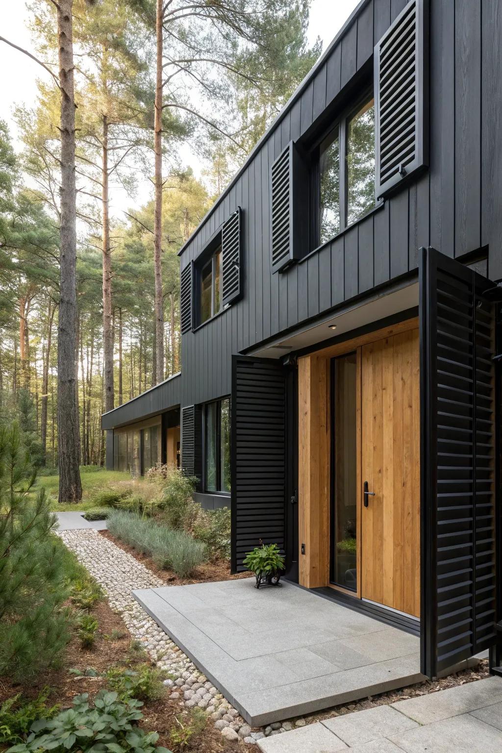Classic dark meets rich wood in this sophisticated pairing.
