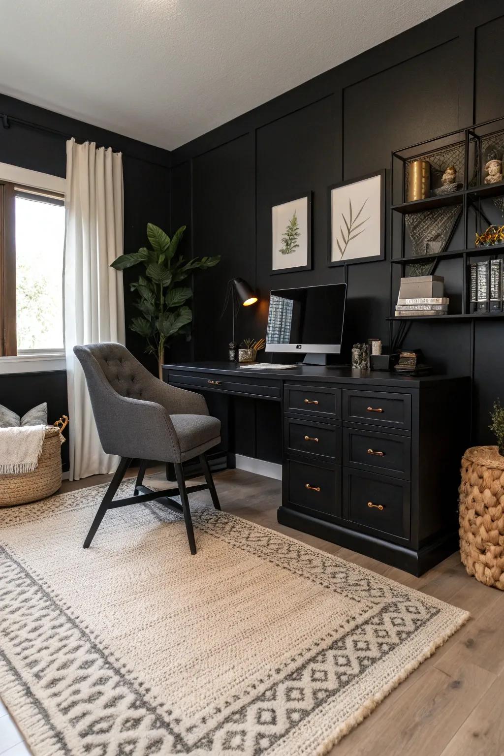 A snug floor covering that enhances both comfort and character in the office.