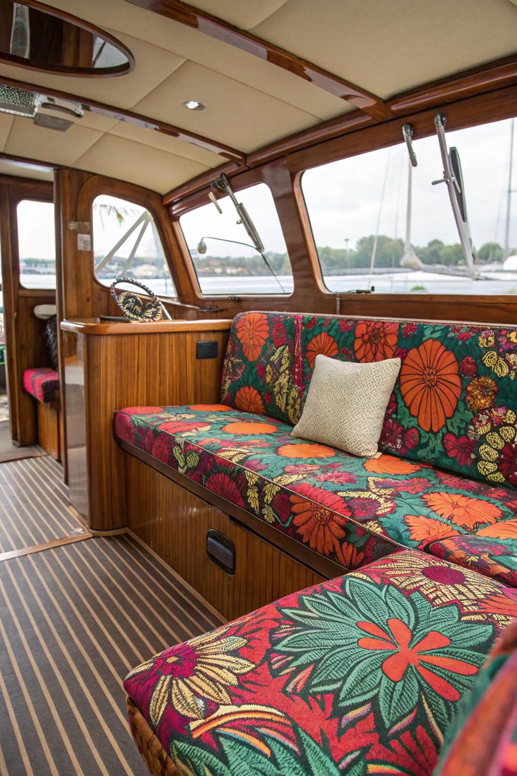 Design a captivating area using vibrant patterns and textures that draw the eye.