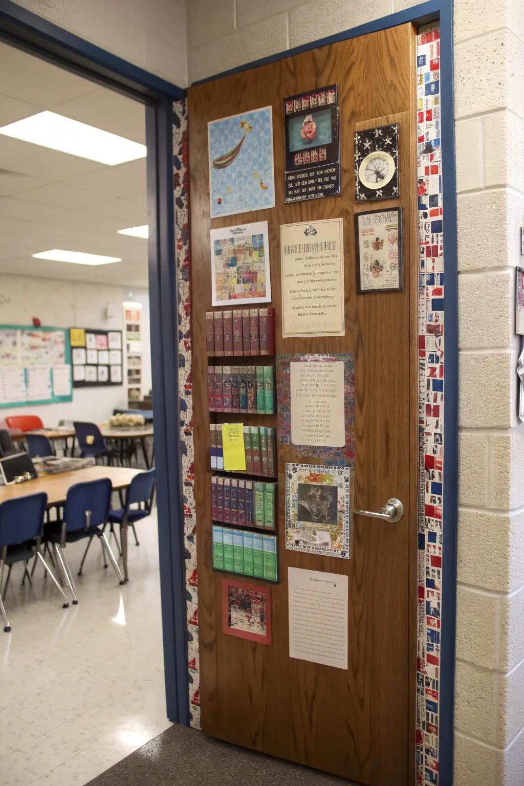 Classroom entrances bedecked with imaginative, literature-inspired themes.