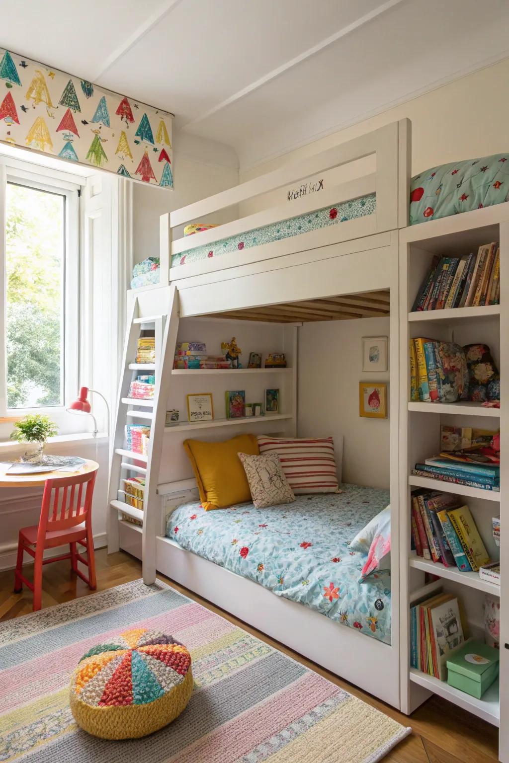 A hidden nook provides a private haven inside the shared space.