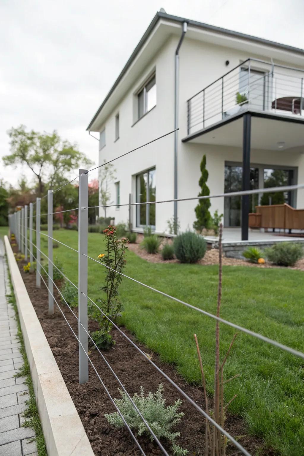 Minimalist cable fence with modern design
