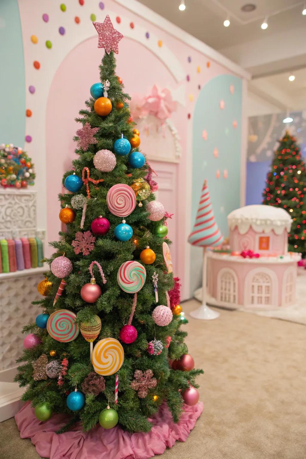 Sweet sprays add a whimsical touch to a festive tree.