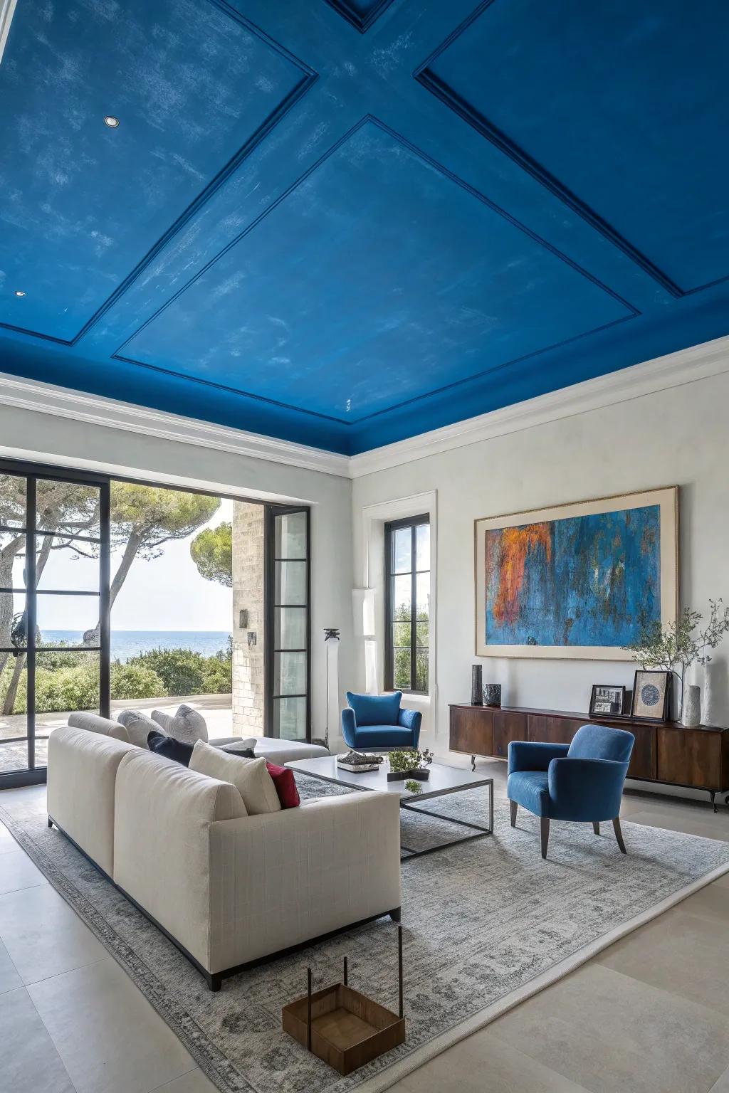 Painted ceilings can add a dramatic flair to your space.