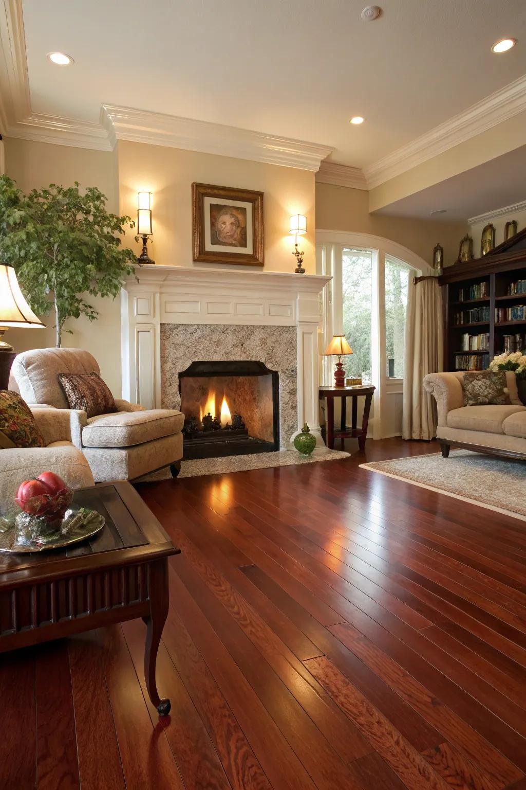 Hearths act as snug and welcoming focal points.