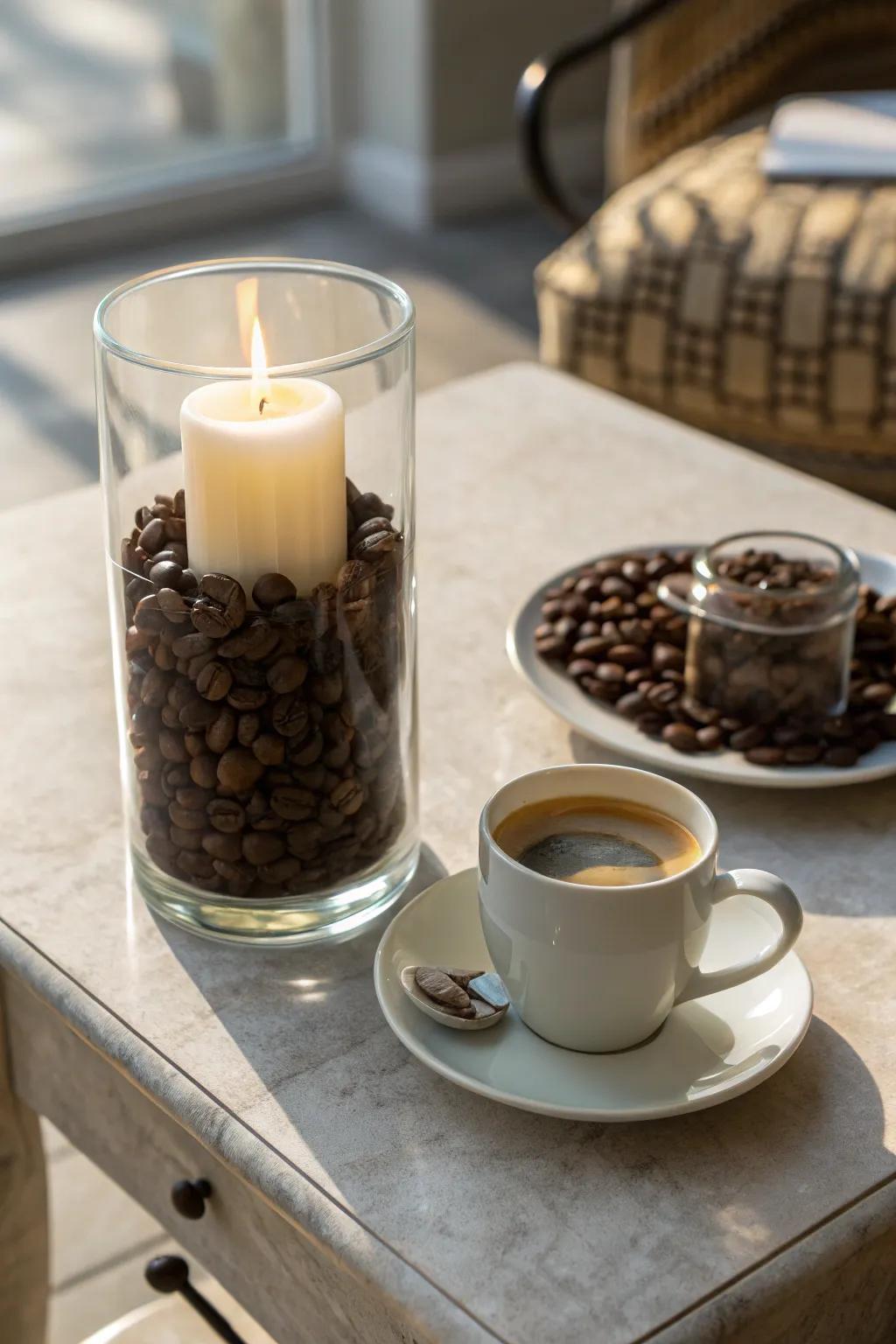 Inviting and fragrant: roasted beans infuse warmth and pattern.