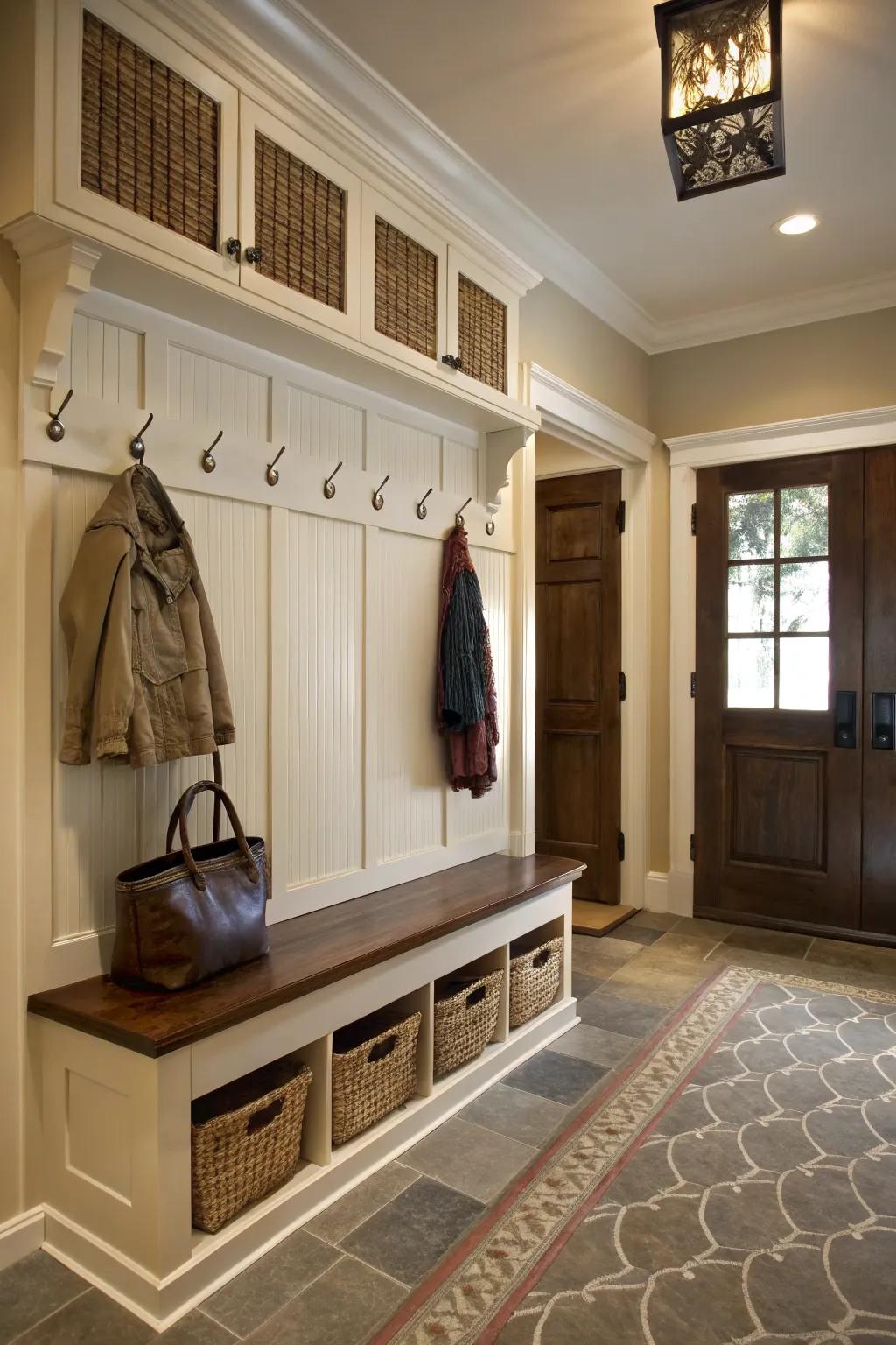 Elegance meets function with this wainscoting.