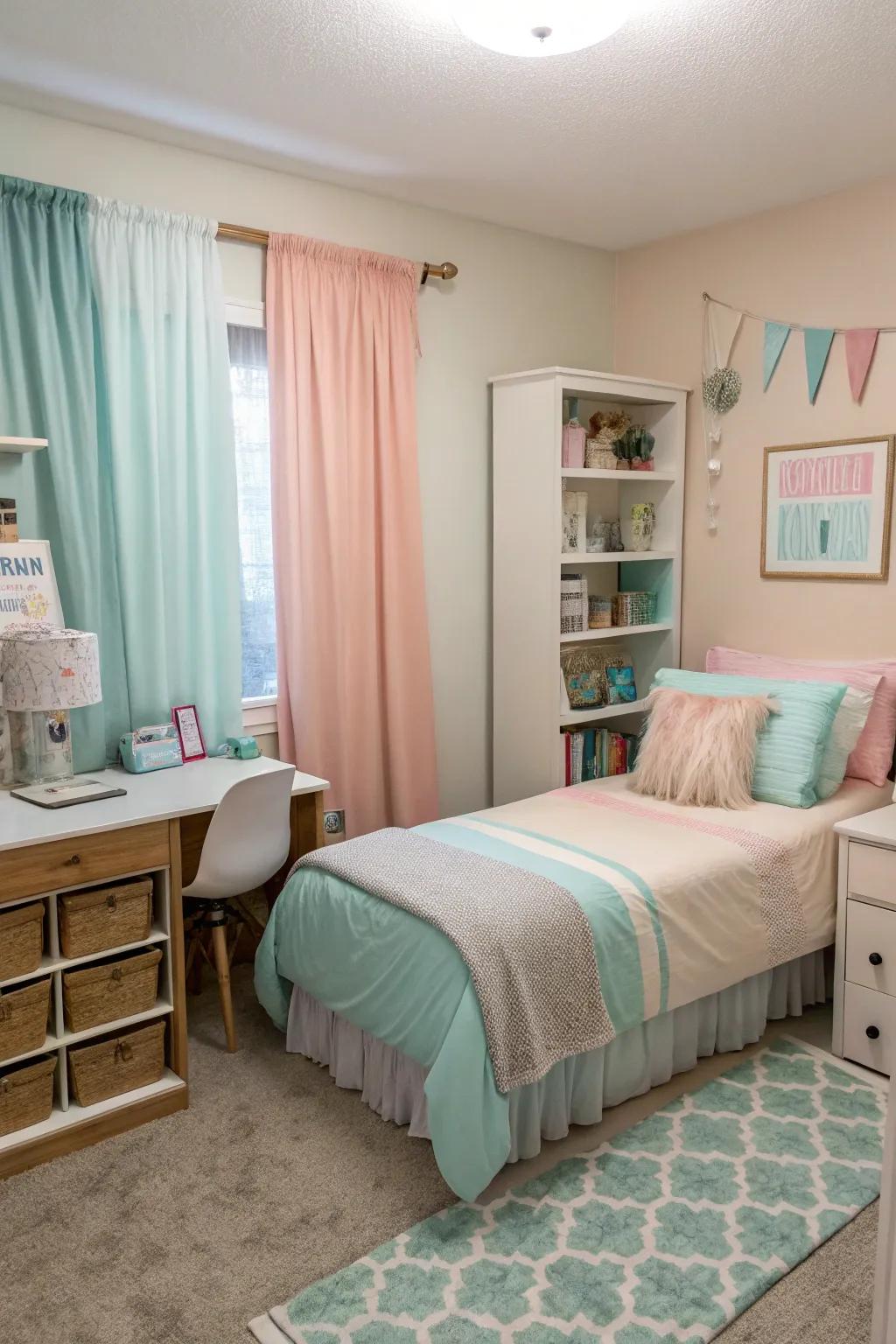 A well-balanced color palette can change your dorm's feel.