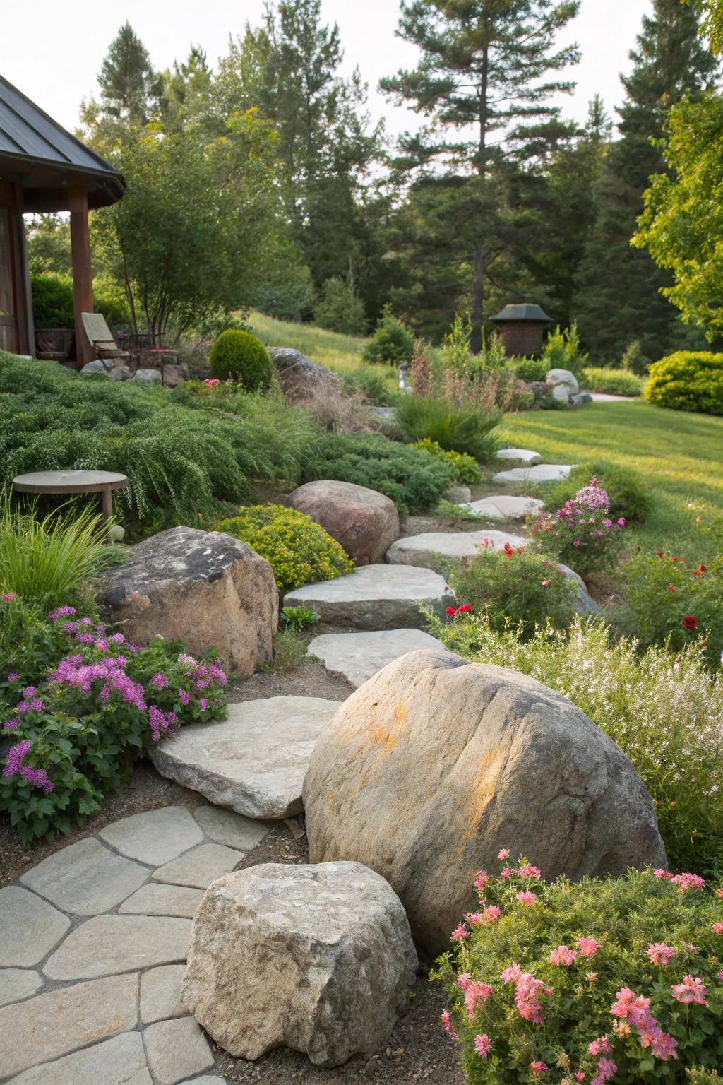 Boulder rocks impart adaptability and an organic touch to your terrain.