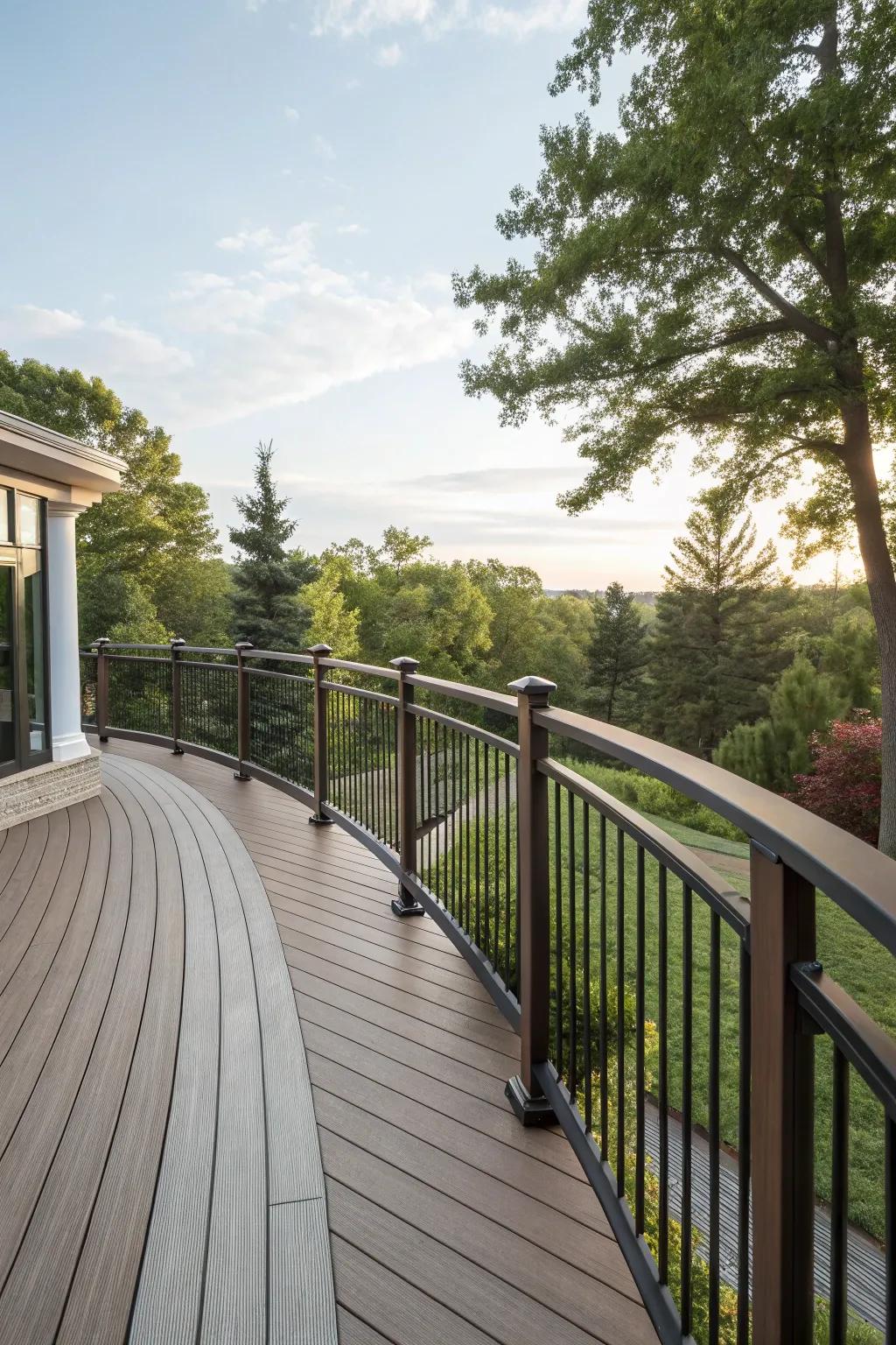 Curved borders add an elegant and vibrant aspect to your deck.