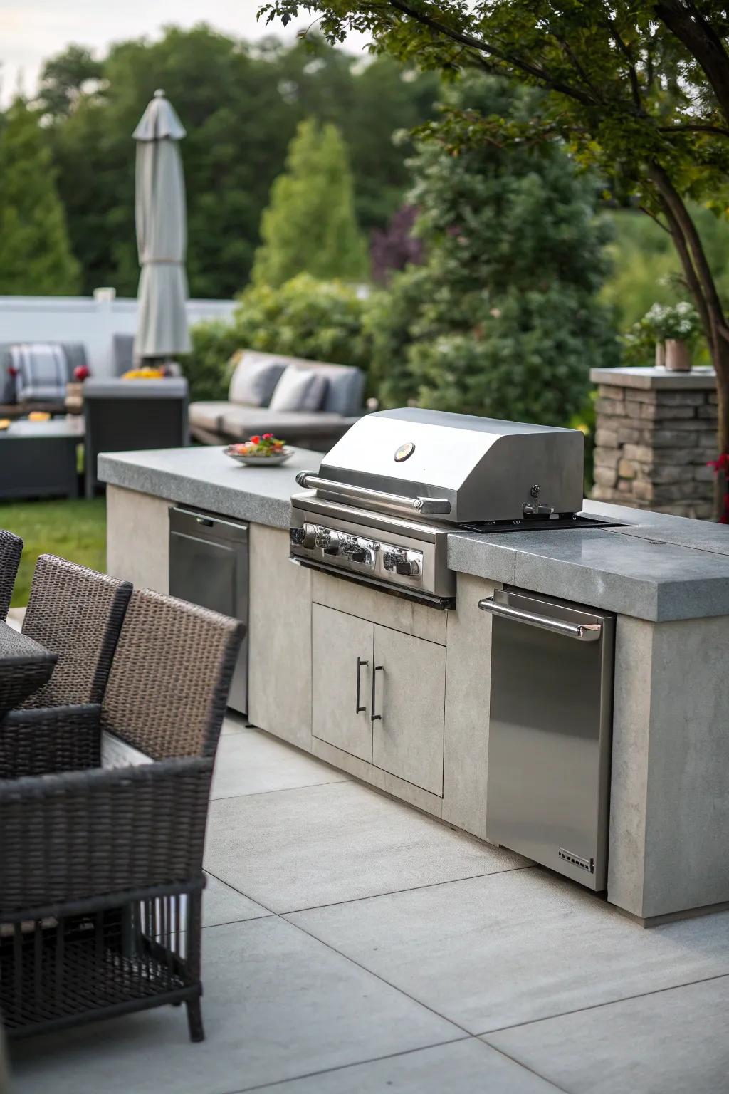 Stone-like outdoor kitchens: where style meets function.