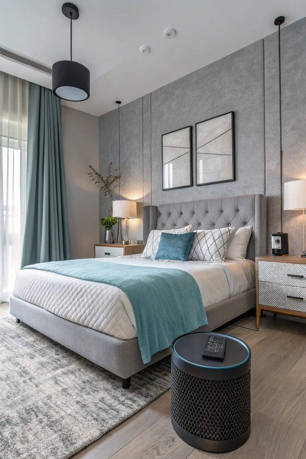 Smart technology adds convenience and a contemporary edge to the bedroom.