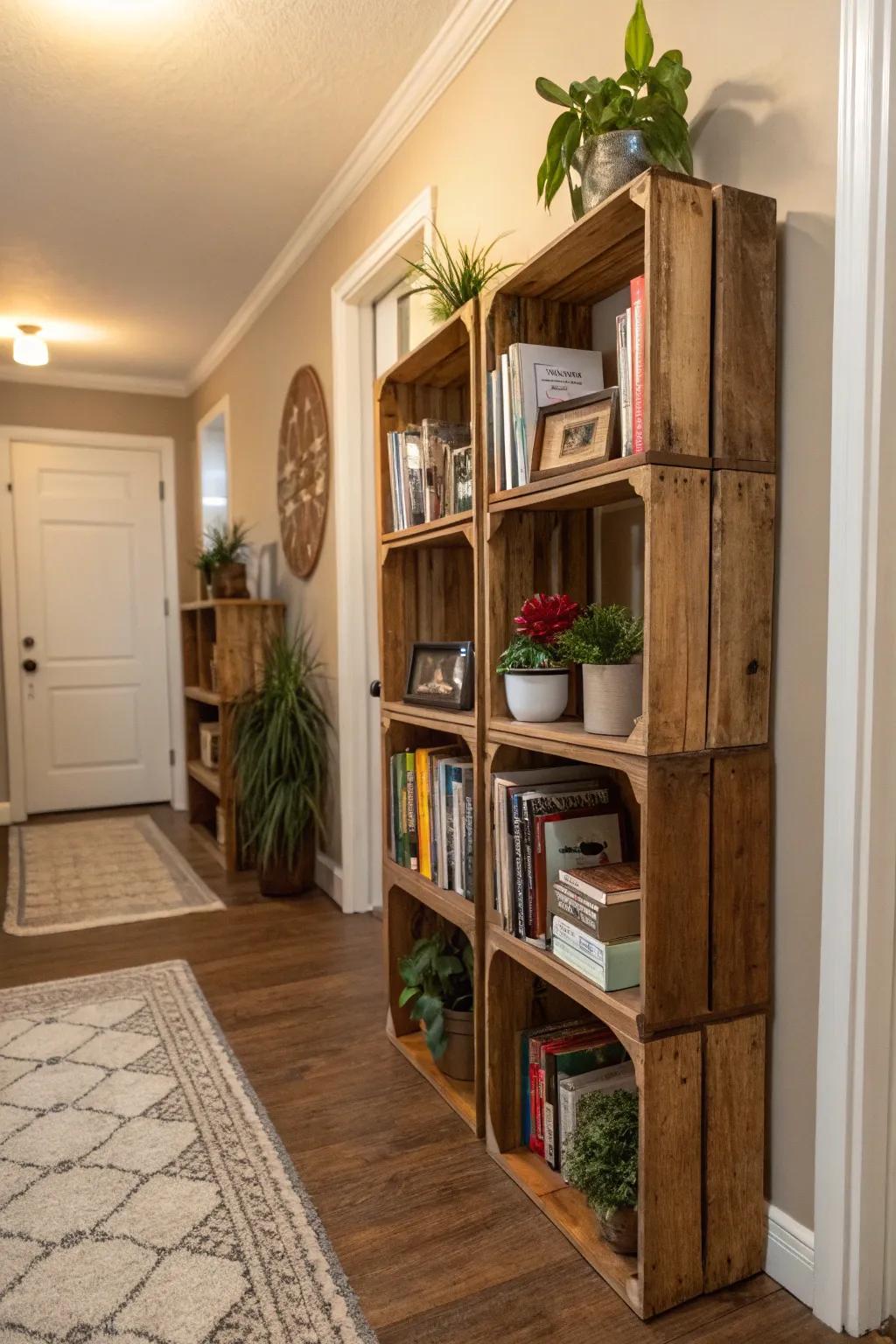 Handmade shelves provide limitless personalization opportunities.