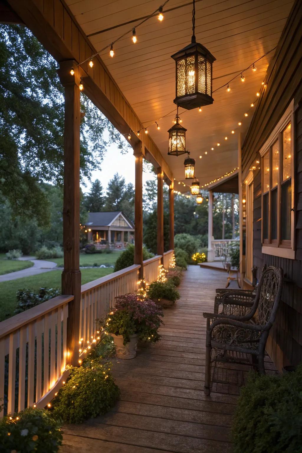 Lighting improves the ambiance and usability during evenings.