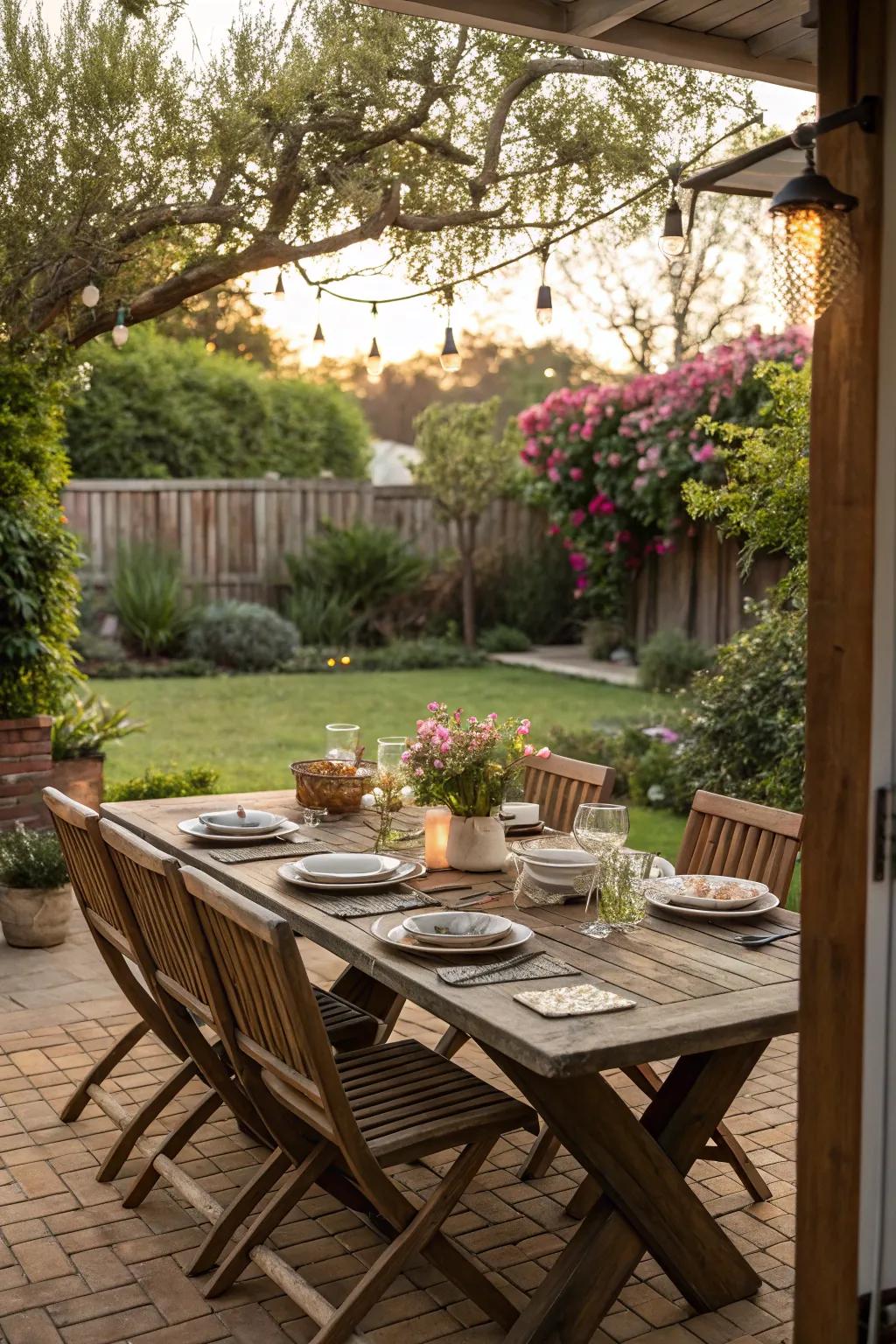Outdoor dining areas are superb for enjoying meals outdoors.