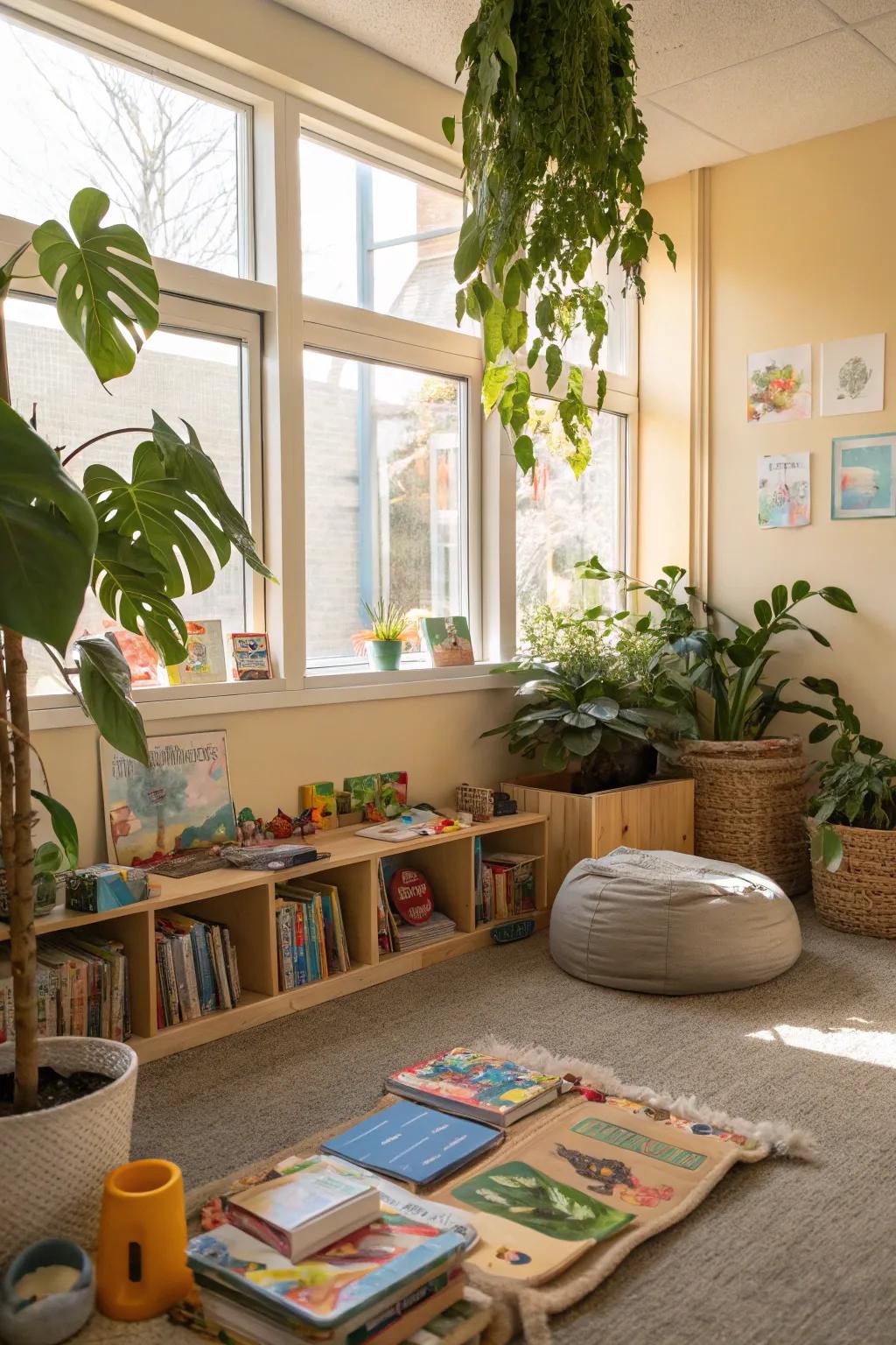 Indoor plants bring nature and tranquility to the corner.