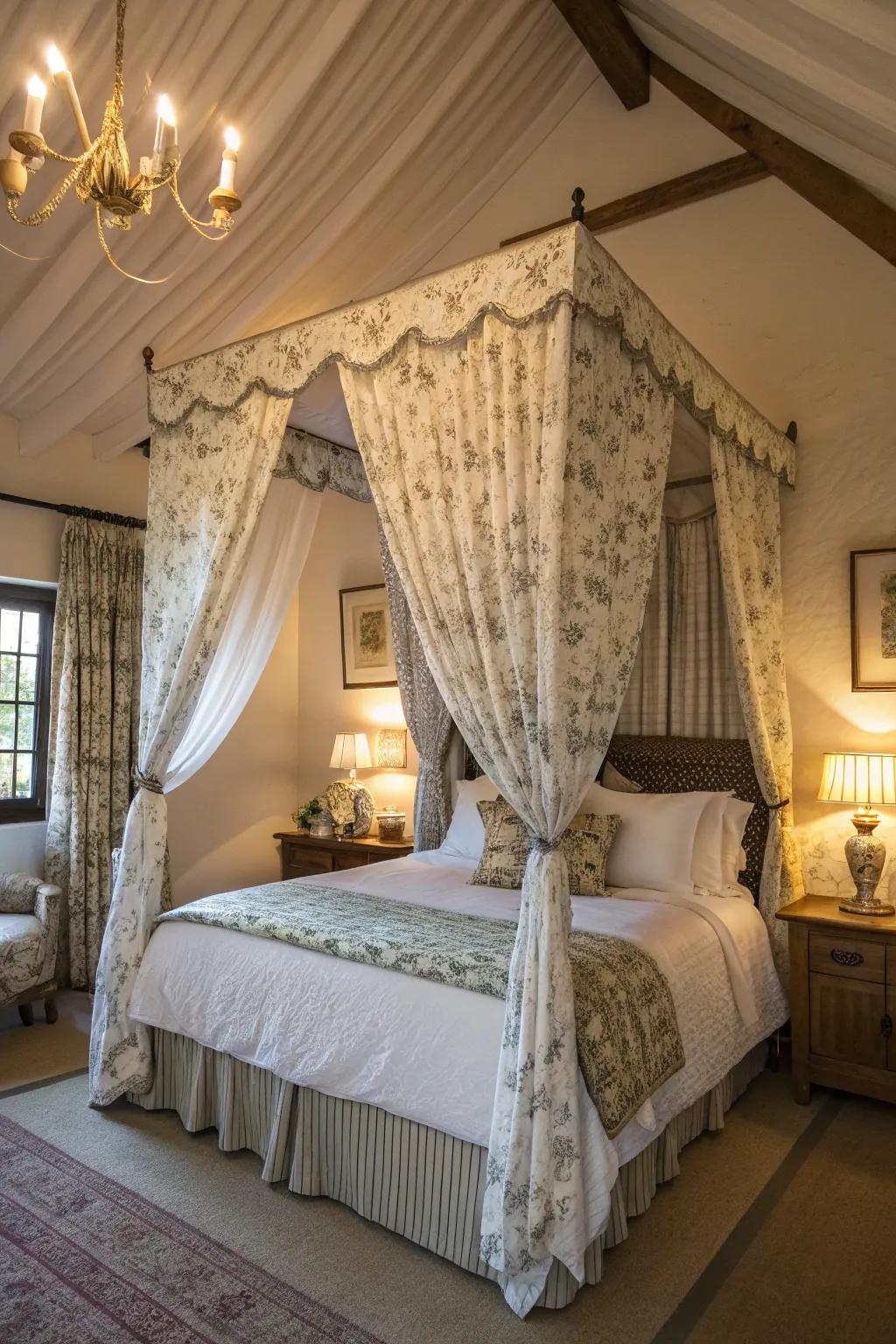 Light fabrics and canopies create subtle beauty and refinement.