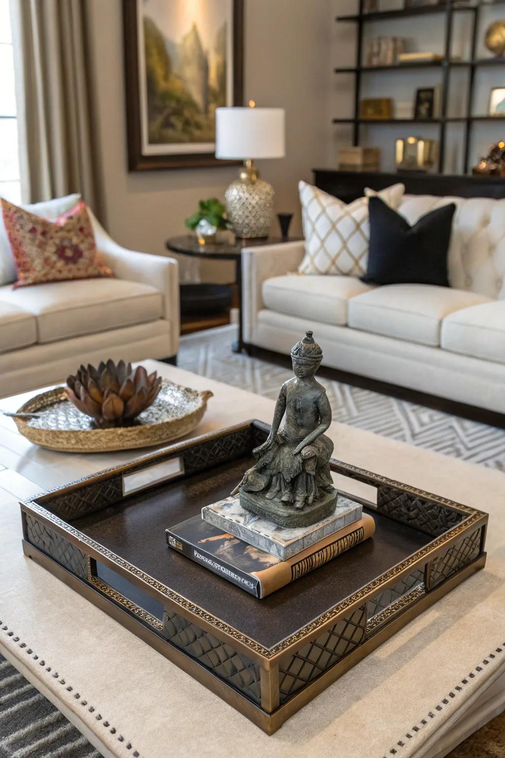 Artistic panache through a petite form on a showpiece base.