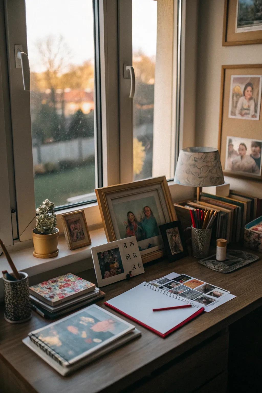 Personalized touches make the workspace uniquely yours.