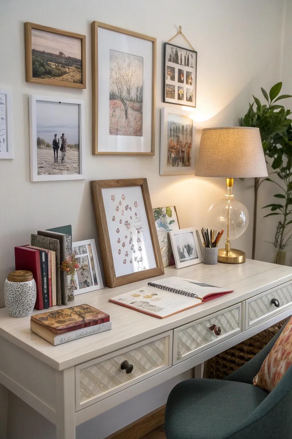 Artistic accents inspire creativity and add character.
