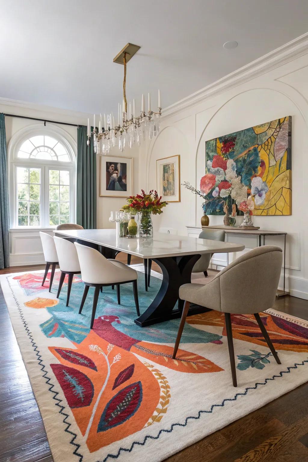 Inject creativity with an abstract art rug.