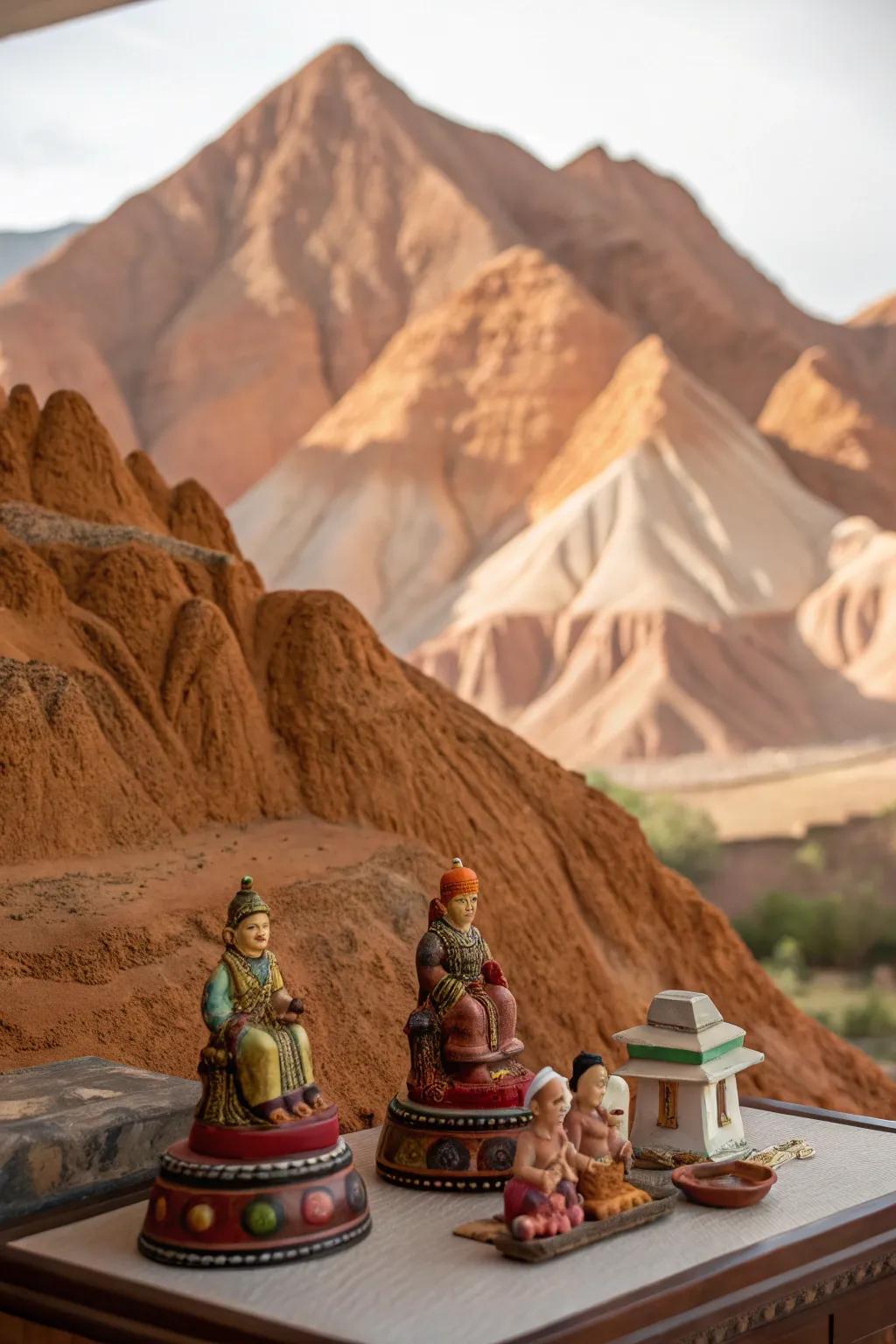 Dramatic clay summits impart profundity to the Golu panorama.