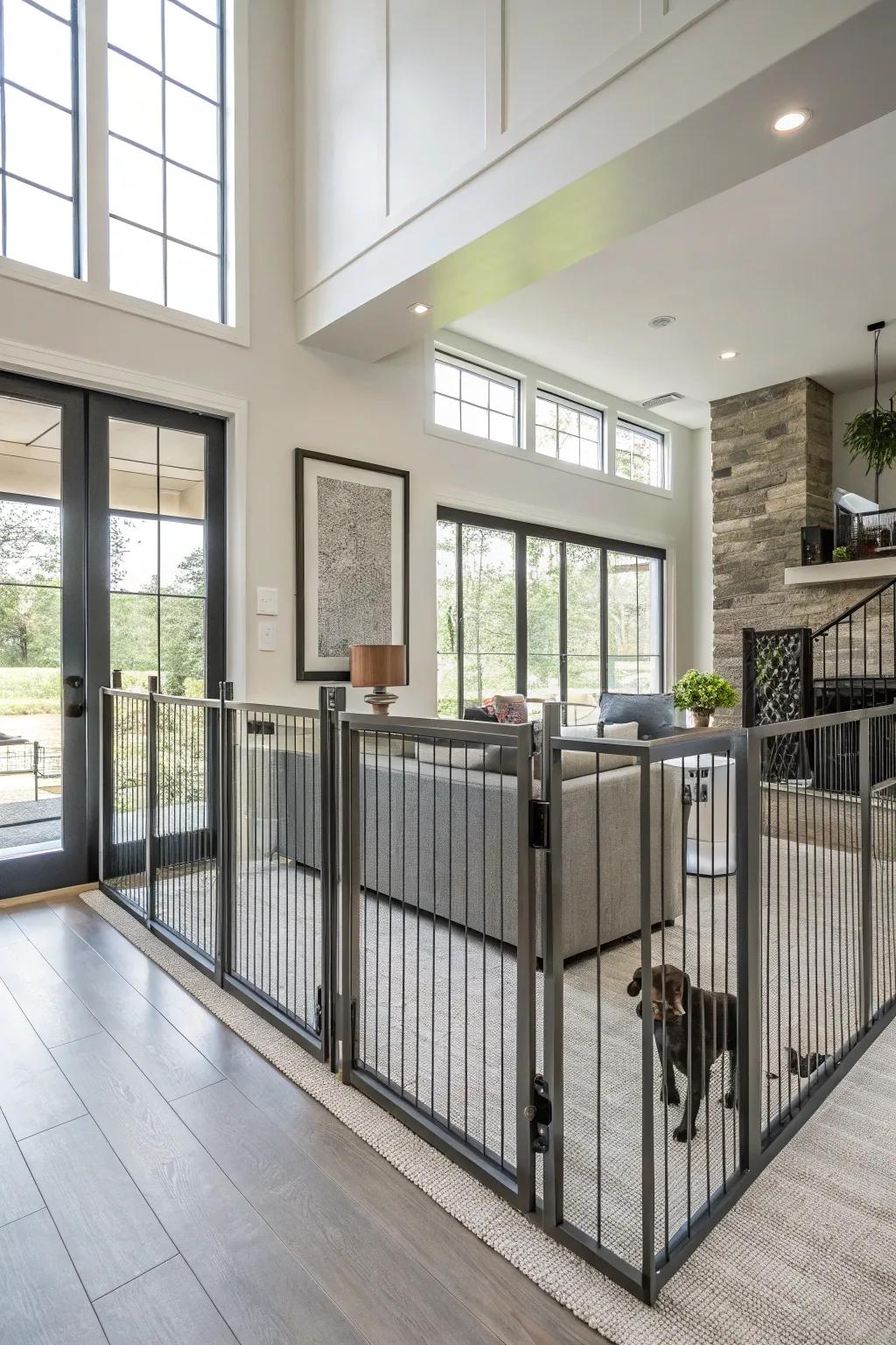 Stylish metal segments providing durability and modern aesthetics.