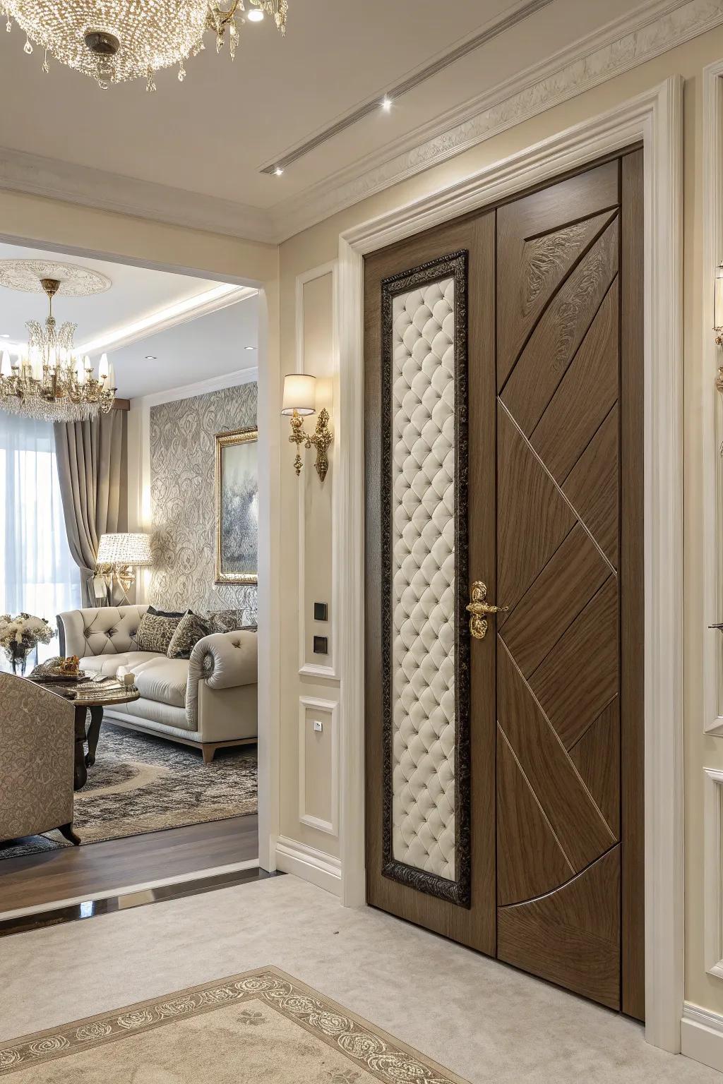 Sophistication displayed via mixed texture panels.