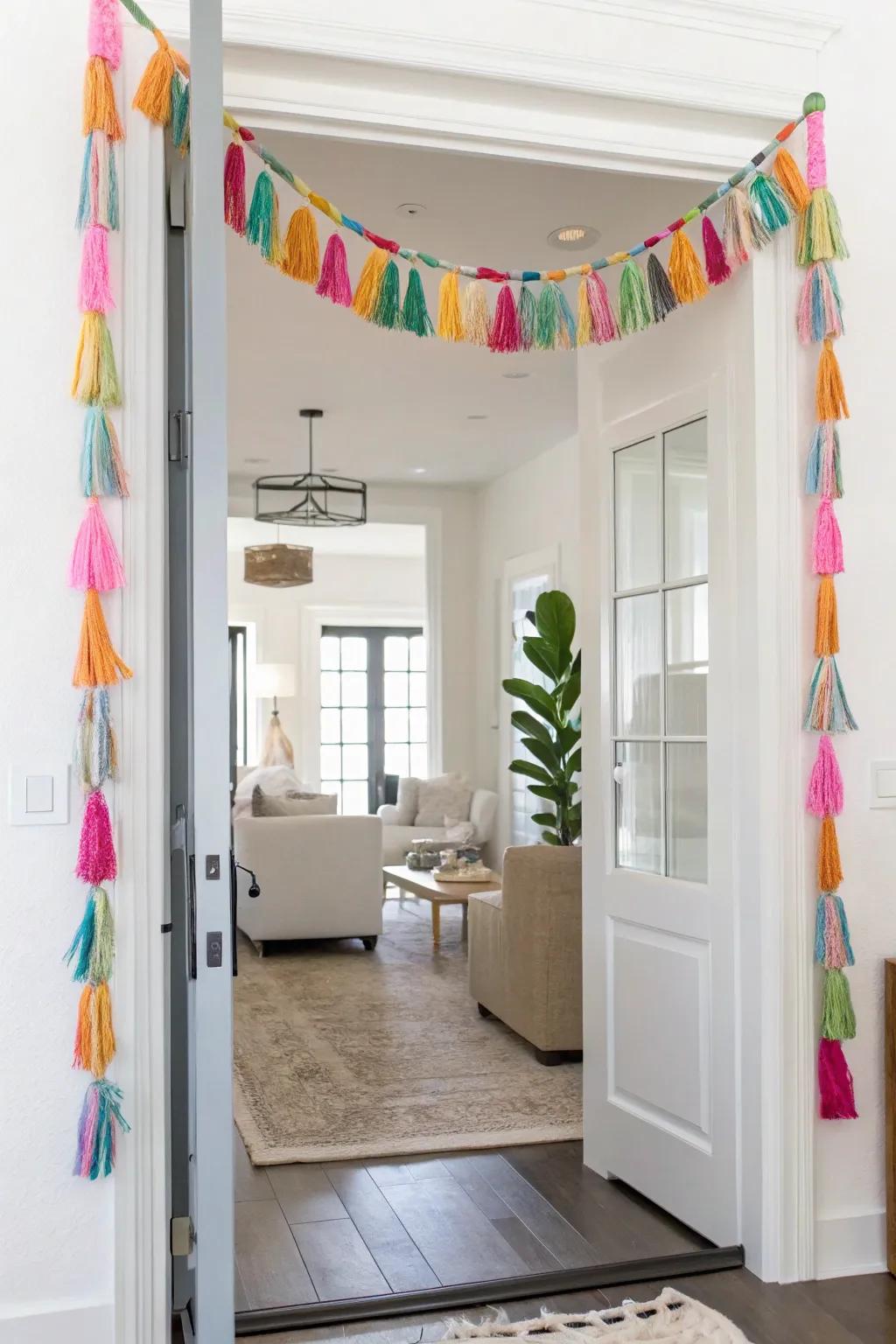 Add sophistication with a DIY tassel garland.