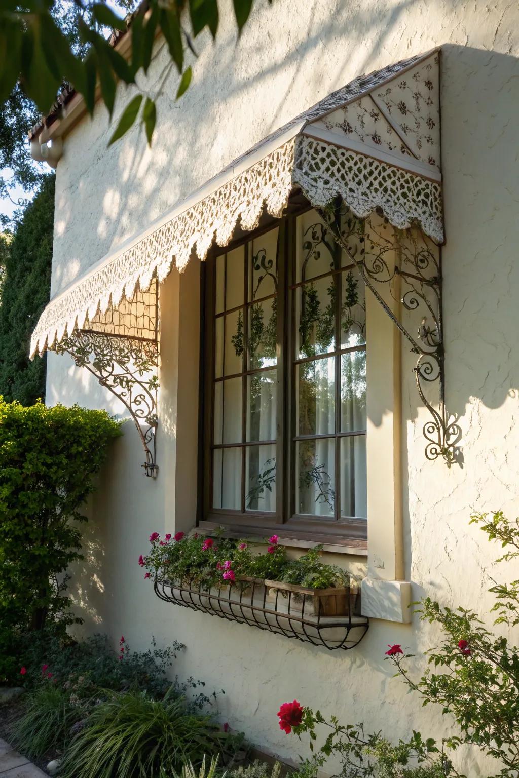 Elegant window overhang providing shade