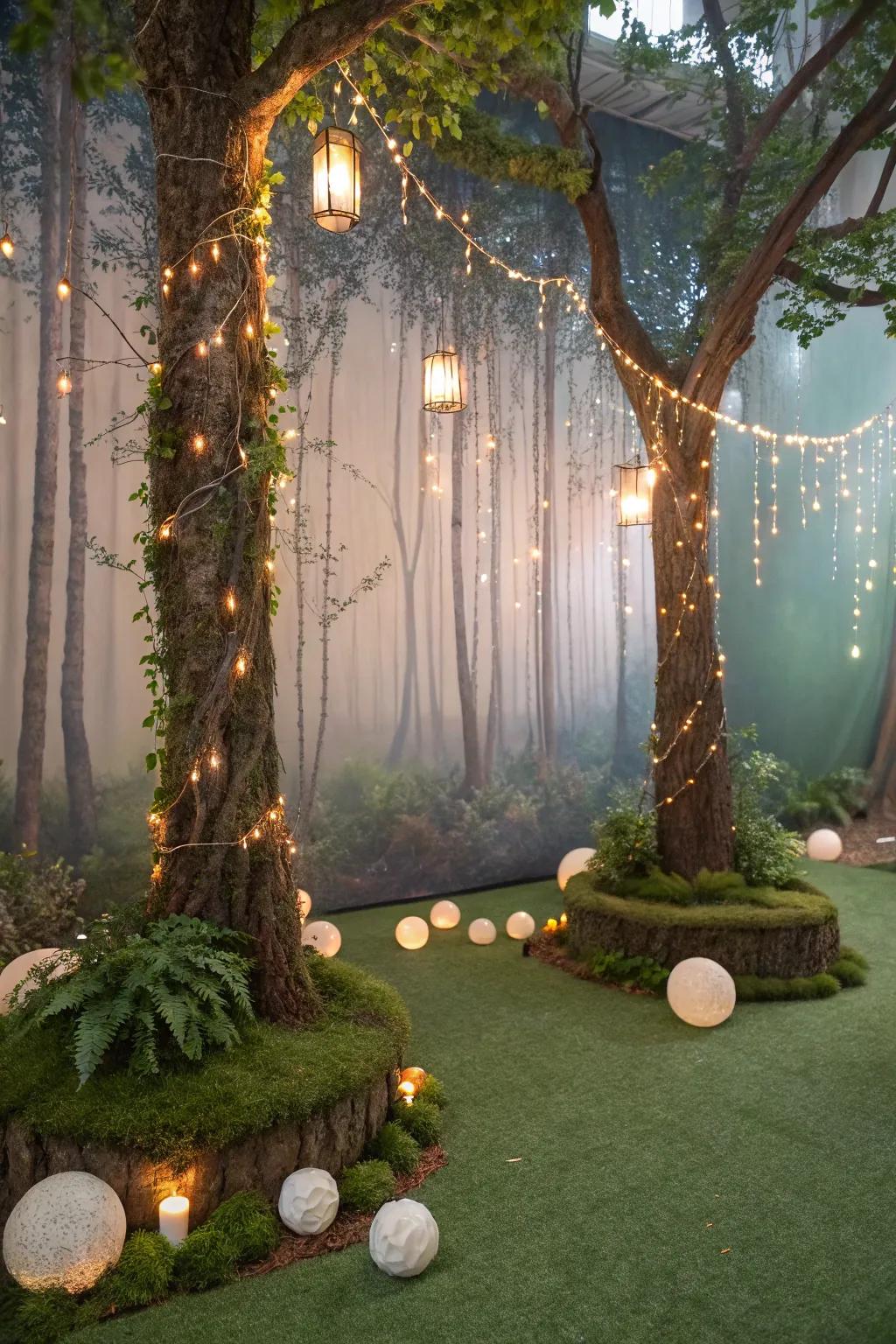 A magical forest backdrop creating the setting for spellbinding photographs.