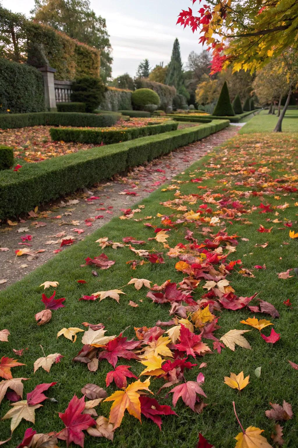 Shed leaves offer a naturally beautiful ground cover.