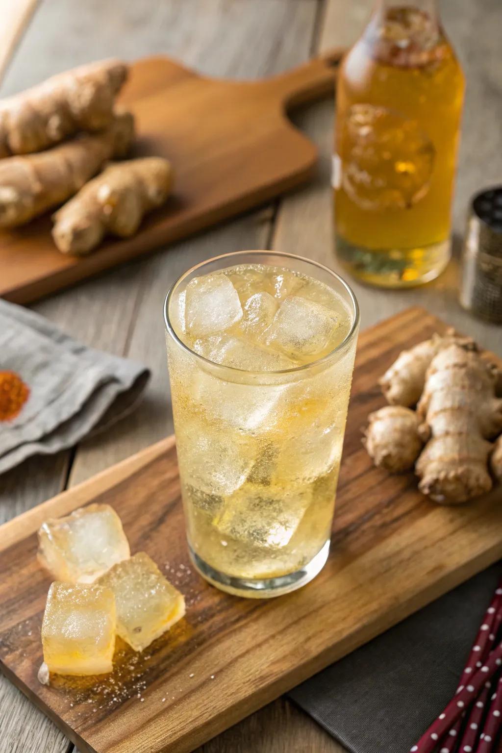 Ginger ice for a spicy and warming vibe.