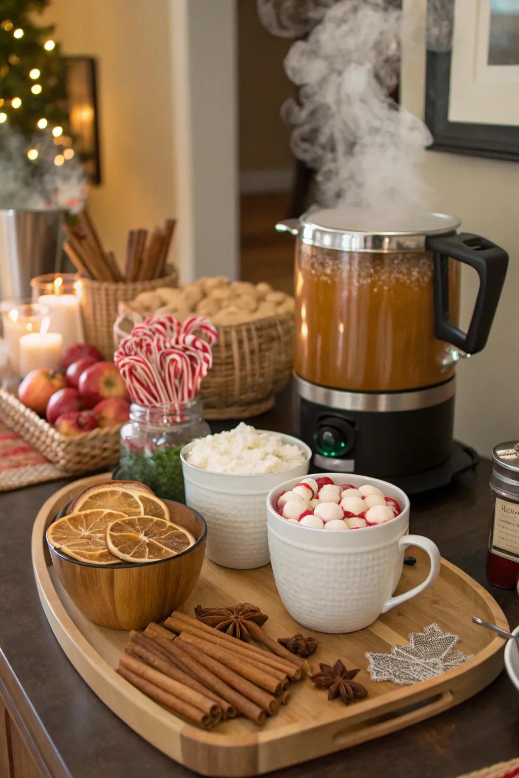 A fruit liquid station is a comfortable addition to any autumn festival.