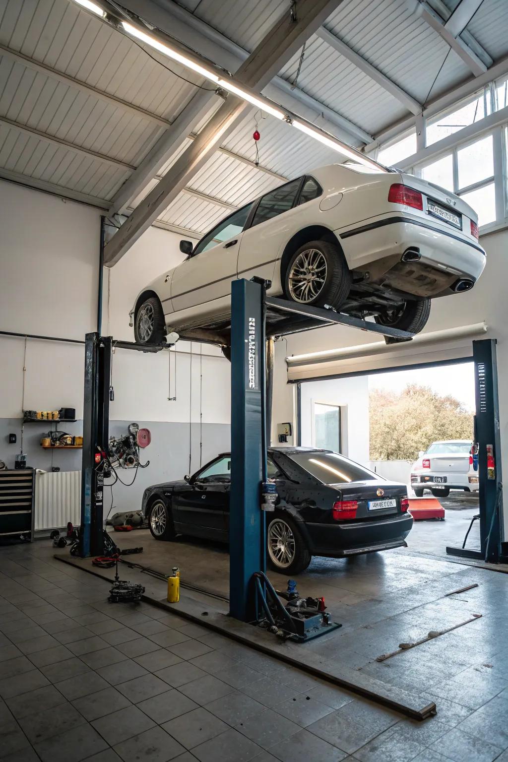 A car lift effectively doubles your parking.