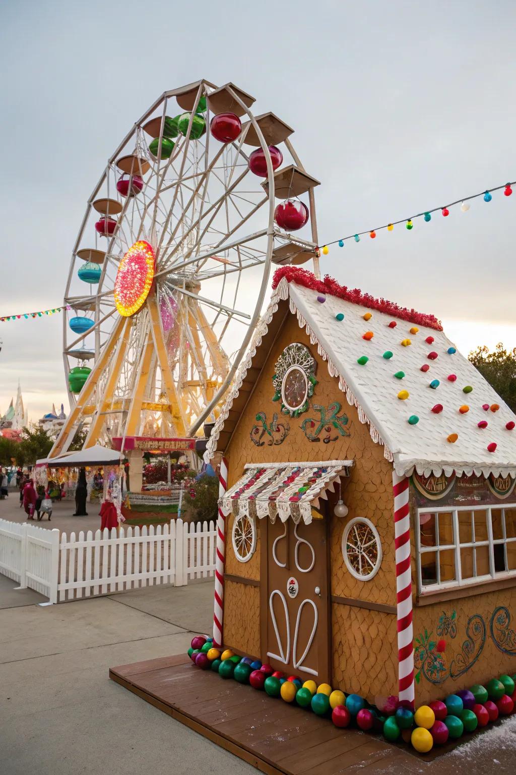 A gingerbread construction encapsulating the spirited nature of a carnival.