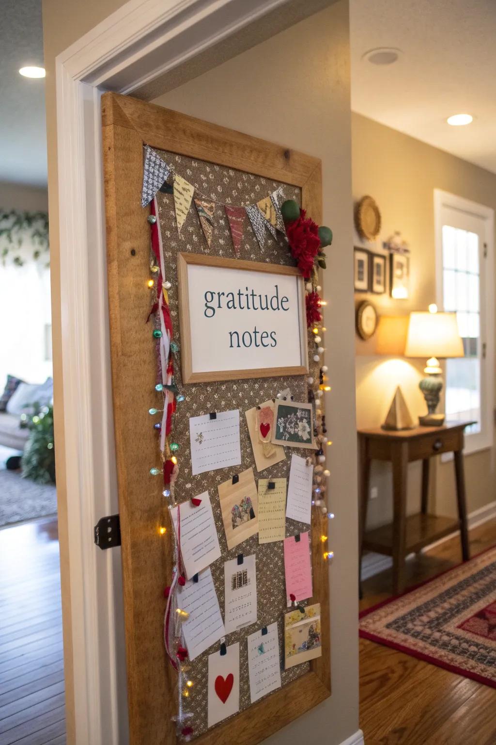 A presentation board aesthetic gratitude wall.