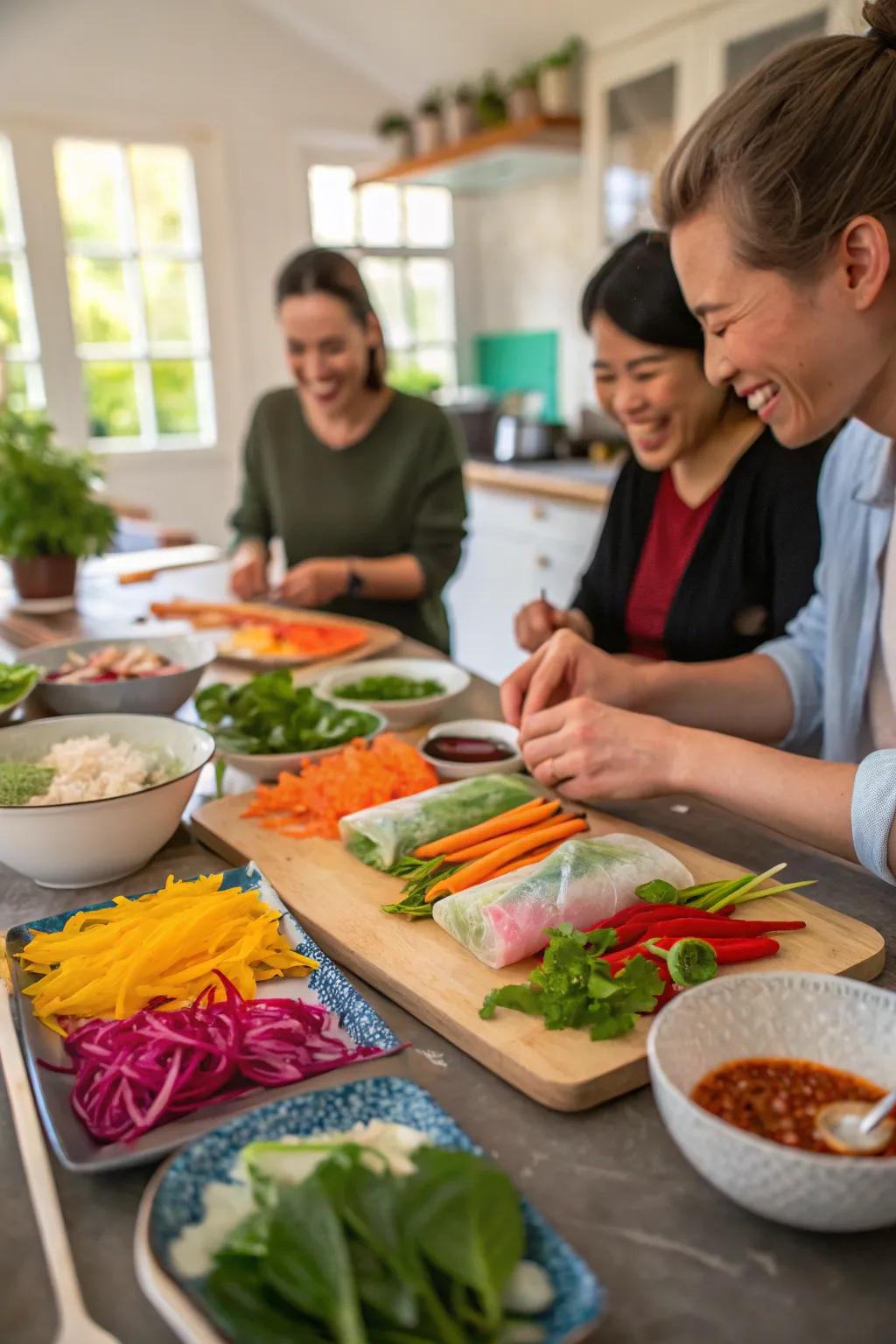 Fresh and lively: craft your own spring rolls.
