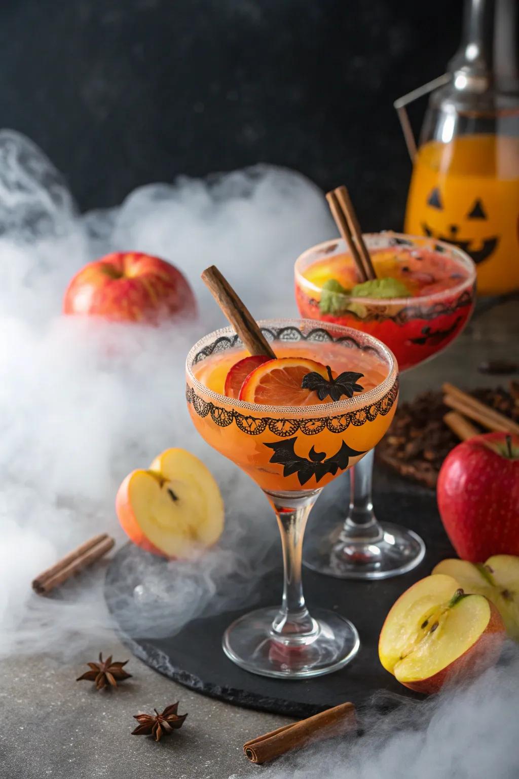 Treat your guests to distinctive Halloween-themed cocktails.