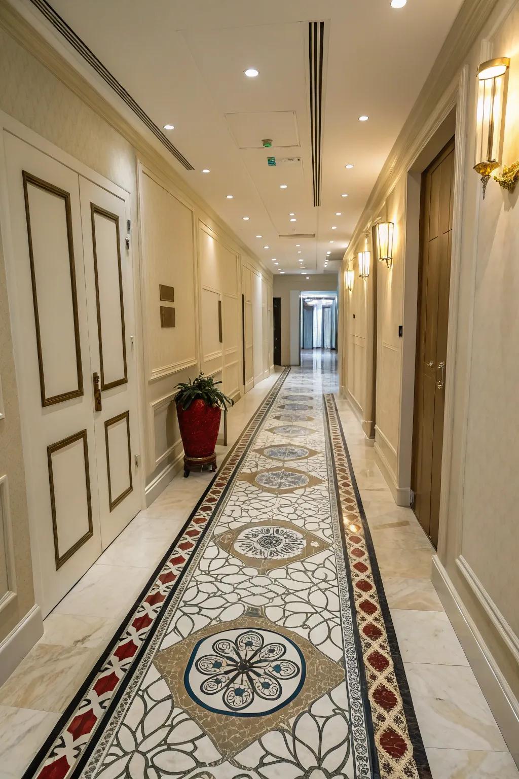 Unique flooring designs add character to your hallway.