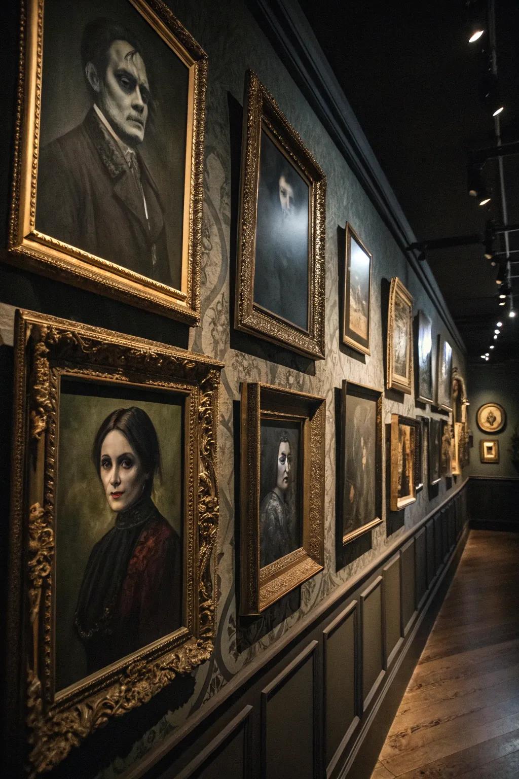 Scary wall art can turn your area into a haunted gallery.